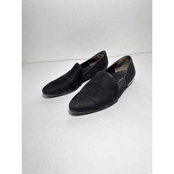 Paul Green EUC Black Leather Loafers Slip On Flat Shoes Size 8 US - Picture 1 of 6